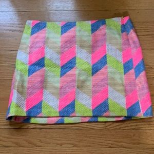 Milly Bright Chevron Mini Skirt